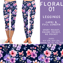 Load image into Gallery viewer, Batch #540 - May Flowers - Closes 6/8 - ETA early August - Floral 01 Full and Capri Length Leggings
