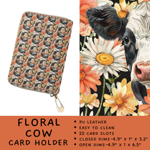 Load image into Gallery viewer, Batch #309 - Card Holders &amp; Mini Backpacks - Closing 3/24 - ETA late May - Floral Cow Card Holder
