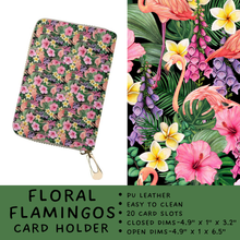 Load image into Gallery viewer, Batch #309 - Card Holders &amp; Mini Backpacks - Closing 3/24 - ETA late May - Floral Flamingos Card Holder
