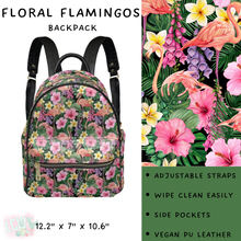 Load image into Gallery viewer, Batch #309 - Card Holders &amp; Mini Backpacks - Closing 3/24 - ETA late May - Floral Flamingos Mini Backpack
