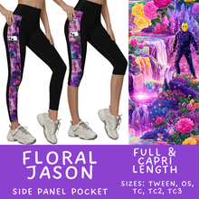 Load image into Gallery viewer, Batch #568 - Halloween Spooky Sets 3 - Closes 8/12 - ETA early October - Floral Jason Pattern Side Pocket Capris &amp; Leggings
