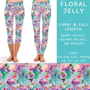 Batch #307 - Sea Life - Closes 3/20 - ETA mid May - Floral Jelly Full and Capri Length Leggings