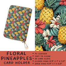 Load image into Gallery viewer, Batch #309 - Card Holders &amp; Mini Backpacks - Closing 3/24 - ETA late May - Floral Pineapples Card Holder
