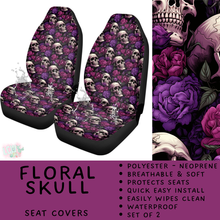 Load image into Gallery viewer, Batch #554 - Car Accessories 3 - Closes 7/10 - ETA early/mid Sept - Floral Skull Vehicle Seat Covers
