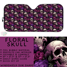Load image into Gallery viewer, Batch #554 - Car Accessories 3 - Closes 7/10 - ETA early/mid Sept - Floral Skull Windshield Sun Shade
