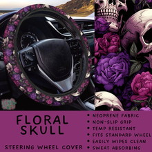 Load image into Gallery viewer, Batch #554 - Car Accessories 3 - Closes 7/10 - ETA early/mid Sept - Floral Skull Steering Wheel Cover
