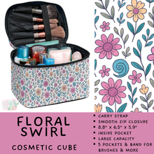 Load image into Gallery viewer, Batch #559 - Cosmetic Cube Collection - Closes 7/22- ETA late Sept - Floral Swirl Cosmetic Cube
