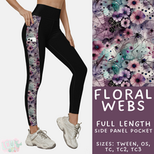 Load image into Gallery viewer, Ready to Ship - Floral Webs Side Panel Pocket Leggings - TC
