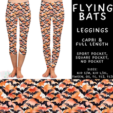 Load image into Gallery viewer, Batch #556 - Halloween 3 - Closes 7/15 - ETA mid Sept - Flying Bats Full and Capri Length Leggings
