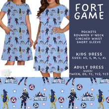 Load image into Gallery viewer, Batch #592 -  Fun Run 27 - Closes 9/30 - ETA late Nov - Fort Game Adult &amp; Kids Dresses
