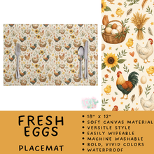 Load image into Gallery viewer, Batch #602 - Table Runners &amp; Placemats - Closes 10/23 - ETA mid Dec - Fresh Eggs Placemat
