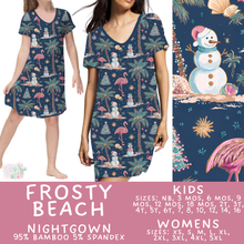 Load image into Gallery viewer, Ready to Ship - Frosty Beach Adult &amp; Kid's Bamboo Nightgown - 4T, 8, 10, Adult S &amp;  XL

