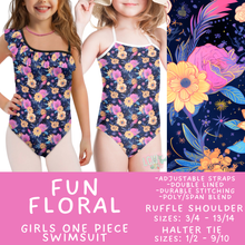 Load image into Gallery viewer, Batch #543 - Pool Party 2 - Closes 6/15 - ETA early/mid August - Fun Floral Girl's Swimsuit
