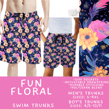 Load image into Gallery viewer, Batch #543 - Pool Party 2 - Closes 6/15 - ETA early/mid August - Fun Floral Boys' &amp; Men's Swim Trunks
