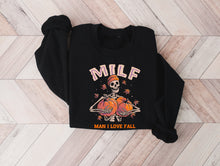 Load image into Gallery viewer, Wholesale Fall MILF Graphic Tee - Black Sweatshirt
