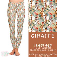 Load image into Gallery viewer, Ready to Ship - Giraffe Full Length Leggings - Square Pocket TC2
