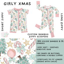 Load image into Gallery viewer, Ready to Ship - Girly Xmas Long Zippy Sleeper - 18-24 mos &amp; 2T
