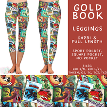 Load image into Gallery viewer, Batch #572 - Magical Faves 23 - Closes 8/19 - ETA mid October - Gold Book Full and Capri Length Leggings
