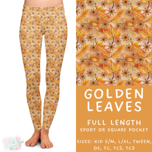 Load image into Gallery viewer, Ready to Ship - Golden Leaves Full Length Leggings - Sport Pocket TC
