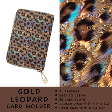 Load image into Gallery viewer, Batch #309 - Card Holders &amp; Mini Backpacks - Closing 3/24 - ETA late May - Gold Leopard Card Holder
