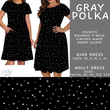Load image into Gallery viewer, Batch #550 - Fun Run 24 - Closes 7/1 - ETA early Sept - Gray Polka Adult &amp; Kids Dresses
