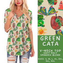 Load image into Gallery viewer, Batch #308 - Storybook Collection 2 - Closes 3/21 - ETA mid May - Green Cata V-Neck Tee
