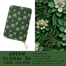 Load image into Gallery viewer, Batch #309 - Card Holders &amp; Mini Backpacks - Closing 3/24 - ETA late May - Green Floral 3D Card Holder
