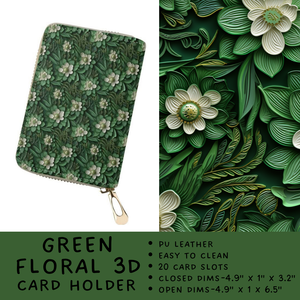 Batch #309 - Card Holders & Mini Backpacks - Closing 3/24 - ETA late May - Green Floral 3D Card Holder