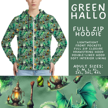 Load image into Gallery viewer, Batch #566 - Halloween 5 - Closes 8/7 - ETA early October - Green Hallo Full Zip Hoodie
