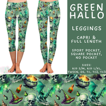 Load image into Gallery viewer, Batch #566 - Halloween 5 - Closes 8/7 - ETA early October - Green Hallo Full and Capri Length Leggings
