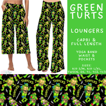 Load image into Gallery viewer, Batch #586 - Cool Characters 18 - Closes 9/16 - ETA mid Nov - Green Turts Capri and Full Length Loungers
