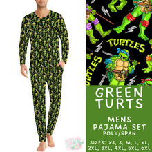 Load image into Gallery viewer, Batch #587 - Family Pajamas 2 - Closes 9/18 - ETA mid Nov - Green Turts Men's Pajama Set
