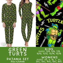 Load image into Gallery viewer, Batch #587 - Family Pajamas 2 - Closes 9/18 - ETA mid Nov - Green Turts Women's &amp; Kid's Pajama Sets
