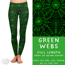 Load image into Gallery viewer, Ready To Ship - Green Webs Full Length Leggings - Sport Pocket OS
