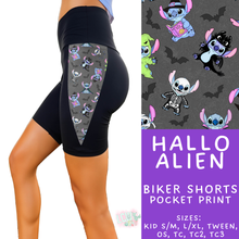 Load image into Gallery viewer, Batch #568 - Halloween Spooky Sets 3 - Closes 8/12 - ETA early October - Hallo Alien Side Panel Biker Shorts
