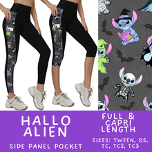 Load image into Gallery viewer, Batch #568 - Halloween Spooky Sets 3 - Closes 8/12 - ETA early October - Hallo Alien Pattern Side Pocket Capris &amp; Leggings
