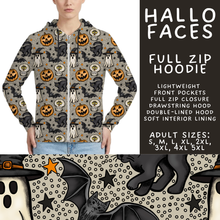 Load image into Gallery viewer, Batch #556 - Halloween 3 - Closes 7/15 - ETA mid Sept - Hallo Faces Full Zip Hoodie
