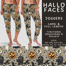 Load image into Gallery viewer, Batch #556 - Halloween 3 - Closes 7/15 - ETA mid Sept - Hallo Faces Full and Capri Length Joggers
