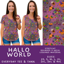 Load image into Gallery viewer, Batch #568 - Halloween Spooky Sets 3 - Closes 8/12 - ETA early October - Hallo World Everyday Tank &amp; Tee
