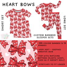 Load image into Gallery viewer, Batch #455 - Little Dreamers Lucky in Love - Closes 11/27 - ETA mid January - Heart Bows Bamboo Short and Long Sleeper Set
