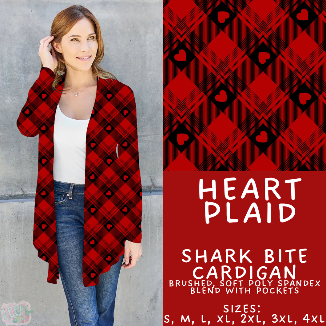 Batch #453 - Love Day 2 - Closes 11/24 - ETA mid Jan - Heart Plaid Cardigan