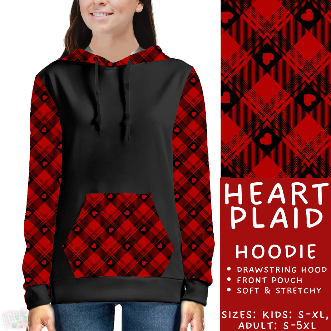 Batch #453 - Love Day 2 - Closes 11/24 - ETA mid Jan - Heart Plaid Hoodie