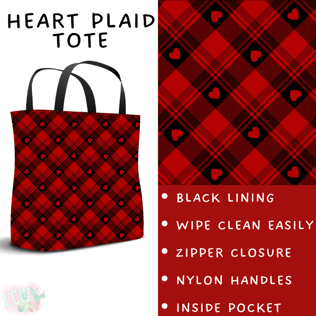 Batch #453 - Love Day 2 - Closes 11/24 - ETA mid Jan - Heart Plaid Tote