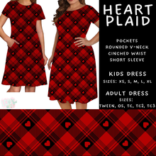 Load image into Gallery viewer, Batch #452 - Mom &amp; Me Love - Closes 11/21 - ETA early Jan - Heart Plaid Womens &amp; Girls Dresses
