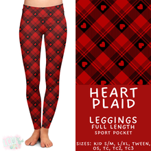 Load image into Gallery viewer, Batch #453 - Love Day 2 - Closes 11/24 - ETA mid Jan - Heart Plaid Full Length Leggings
