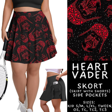 Load image into Gallery viewer, Batch #457 - Magical Character Love Collection - Closes 12/1 - ETA mid Jan - Heart Vader Alien Skort
