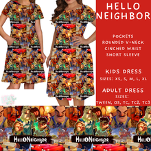 Load image into Gallery viewer, Batch #370 - Fun Run 12 - Closes 7/8 - ETA early Sept - Hello Neighbor Adult &amp; Kids Dresses
