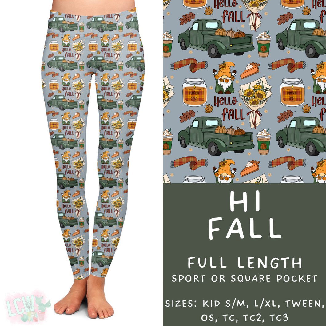 Ready to Ship - Hi Fall Full Length Leggings - Square Pocket TC