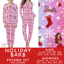 Load image into Gallery viewer, Batch #431 - Character Christmas Pajamas - Closes 10/16 - ETA late Nov - Holiday Barb Women's &amp; Kid's Pajama Set
