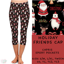 Load image into Gallery viewer, Ready To Ship - Comfy Christmas - Holiday Friends Capri Length Leggings TC
